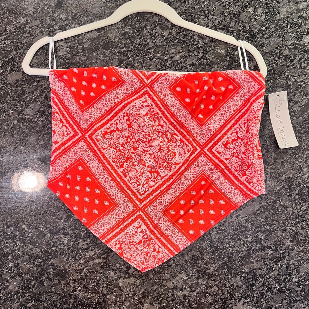 Red bandana crop top